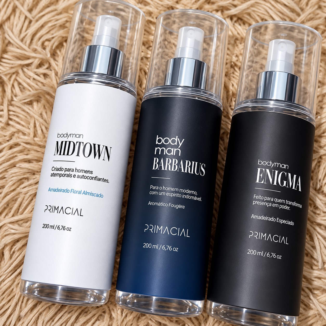 Kit Body Splash Masculino Barbarius + Enigma + Midtown 200ml