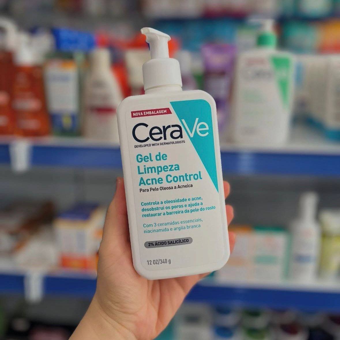 CeraVe Gel de Limpeza Facial Control de Acne para Pele Oleosa 340g