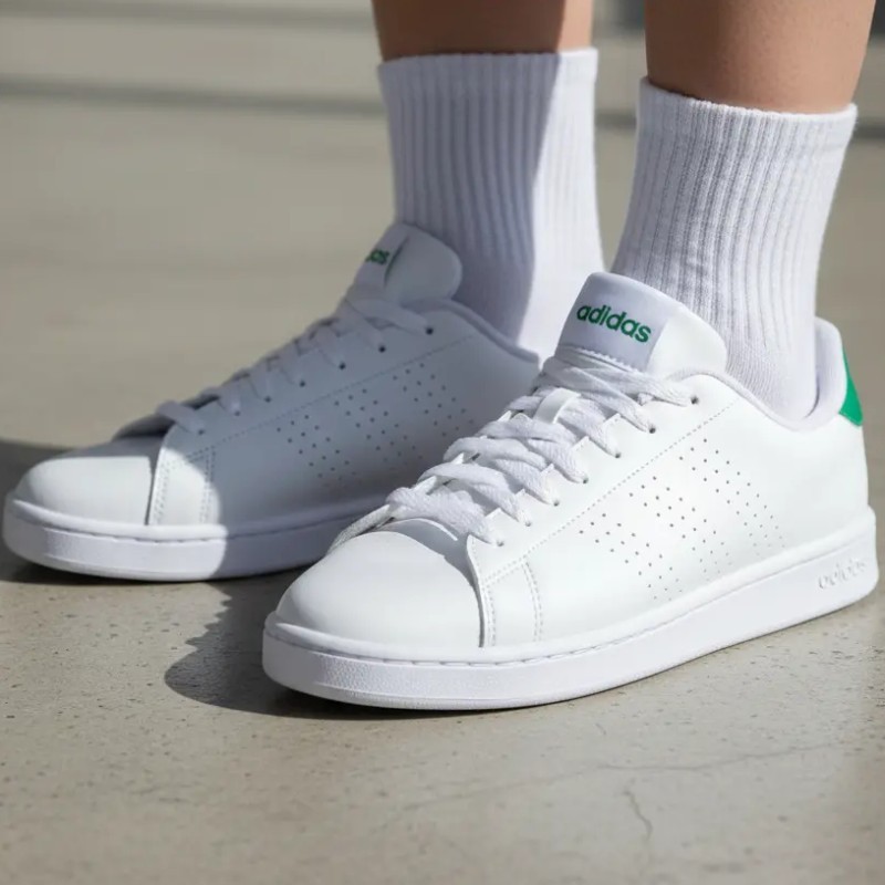 Tênis Masculino E Feminino Advantage 2.0 adidas Branco E Verde Liso (34 a 37)