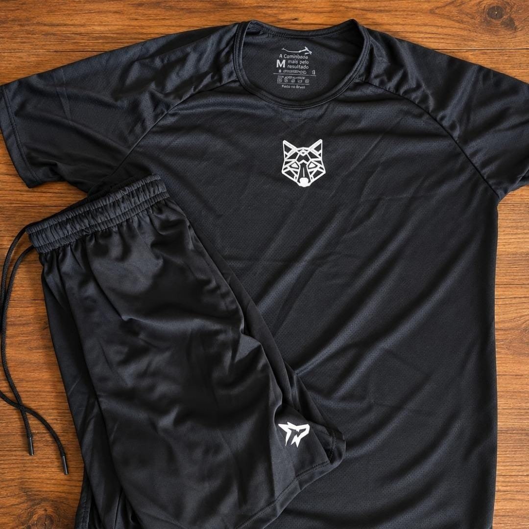 Kit Alpha Bermuda Lobo + Camiseta Lobo Dry Fit