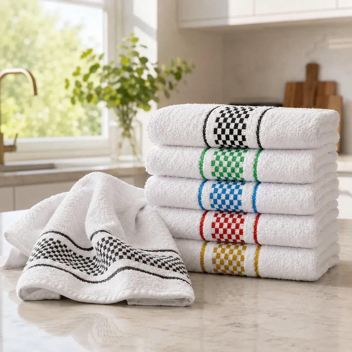 Kit 5 Panos De Prato Luxo Atoalhados Alta Absorção Premium