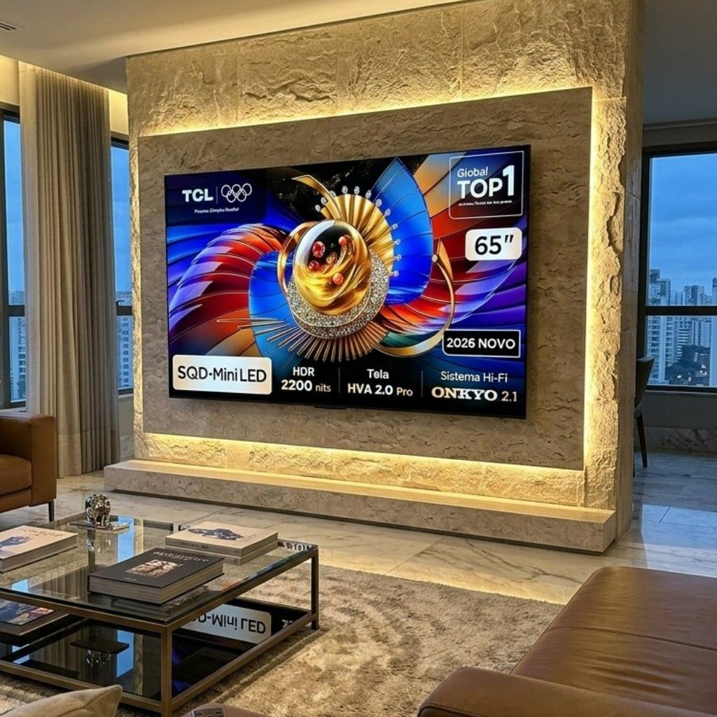 Smart TV TCL 65 Polegadas SQD-Mini LED 4K Q7D Pro  144 Hz 65Q7DPRO
