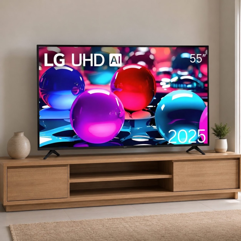 Smart TV LG UHD AI UA75 55 polegadas HDR10 Pro Processador α7 AI Ger 8 webOS 25