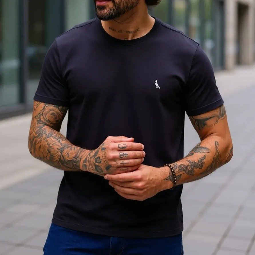 Camiseta Regular Essence Reserva Masculina Preto T-shirt (P ao GG)