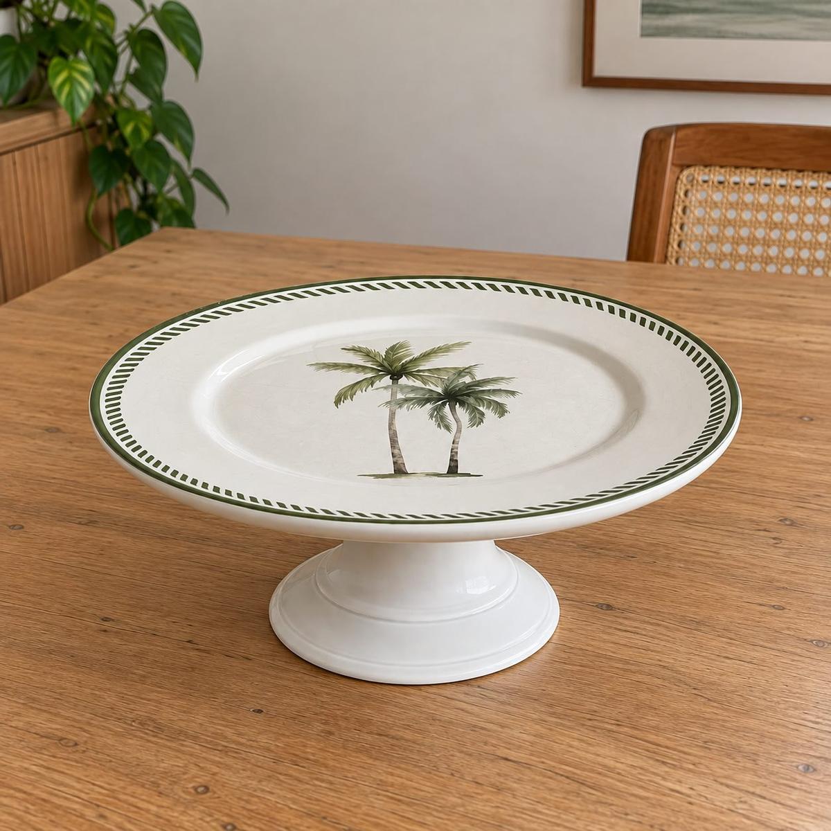 Base De Pastelaira Para Bolos Alleanza Cerâmica Caraíva Branco Y Diseño Florido