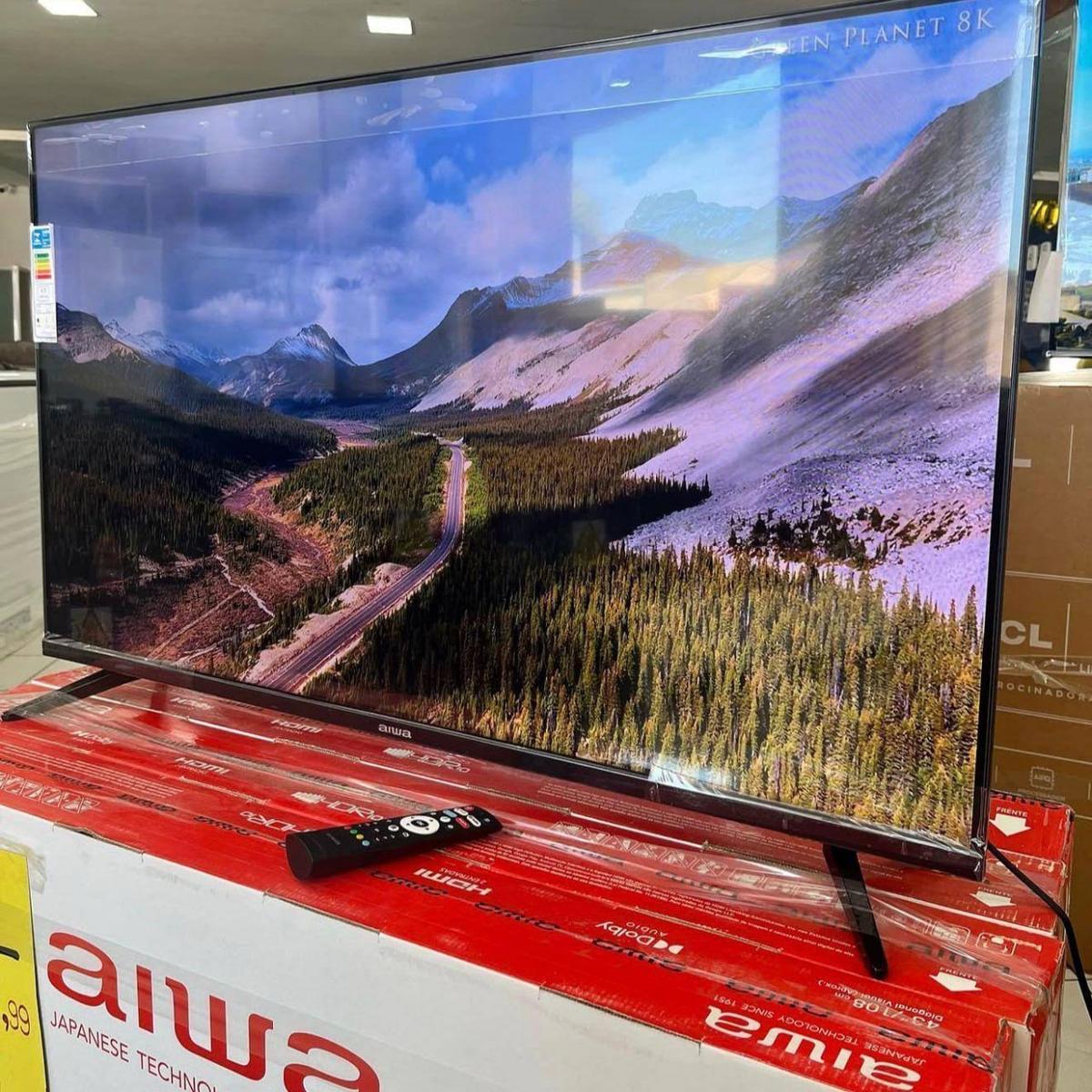 Smart TV AIWA 43” Android Full HD Borda Ultrafina HDR10 Dolby Áudio AWS-TV-43-BL-02-A