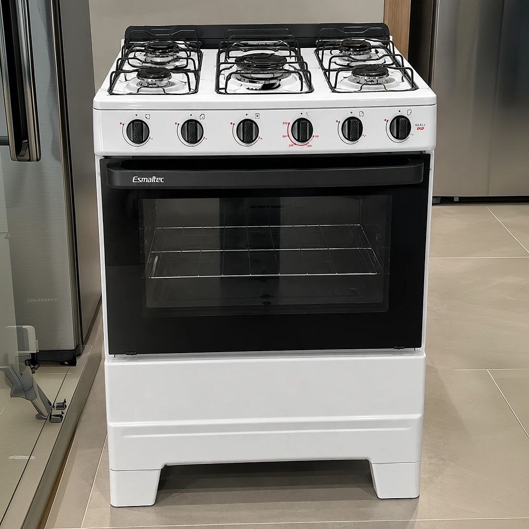 Fogão De Piso 5 Bocas Esmaltec F5isb Ideal Pop Cor Branco
