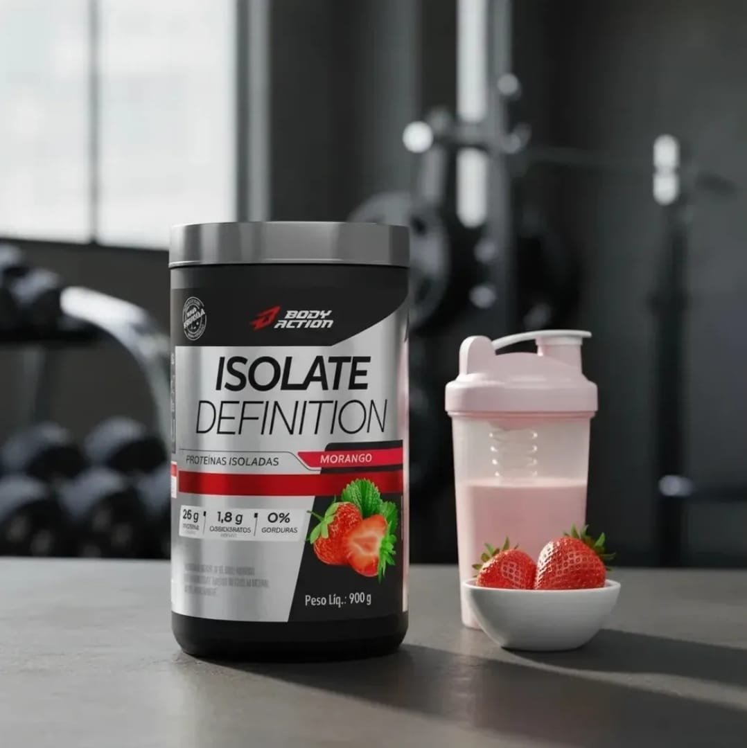 Proteína Bodyaction Tradicional Isolate Definition em pó sabor Morango x 900g