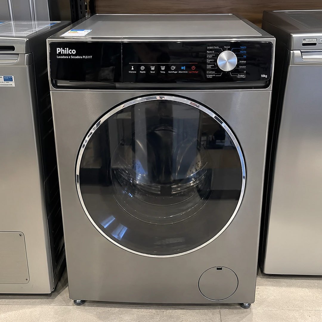Lava e Seca 16 Programas Eco Inverter Philco 10 kg Inox Pls11t - 110v