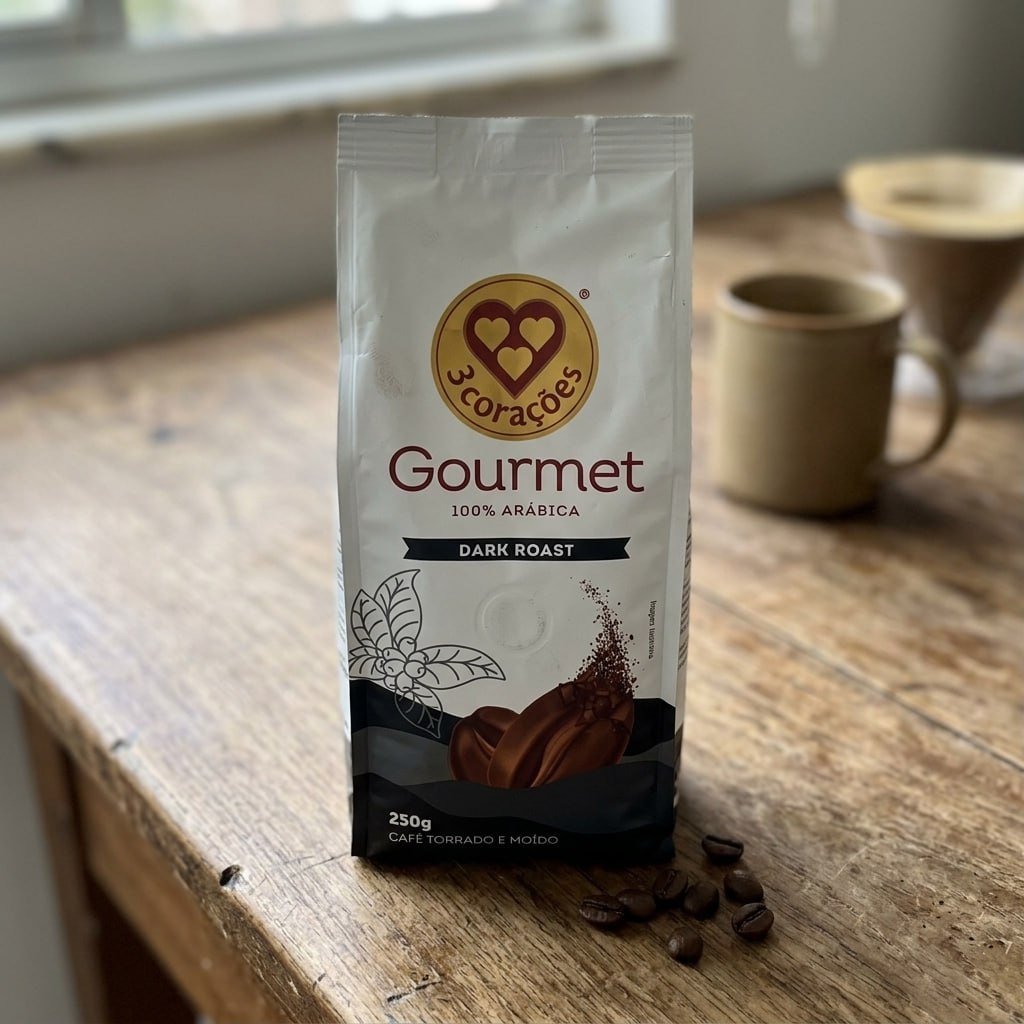 3 Corações Café Torrado e Moído Gourmet Dark Roast, 250G