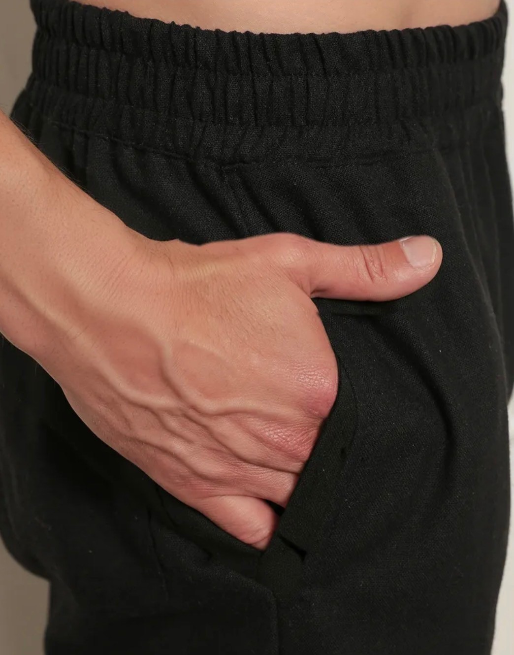 Calça Linho Masculino Social Casual C/bolsos Tecido Premium