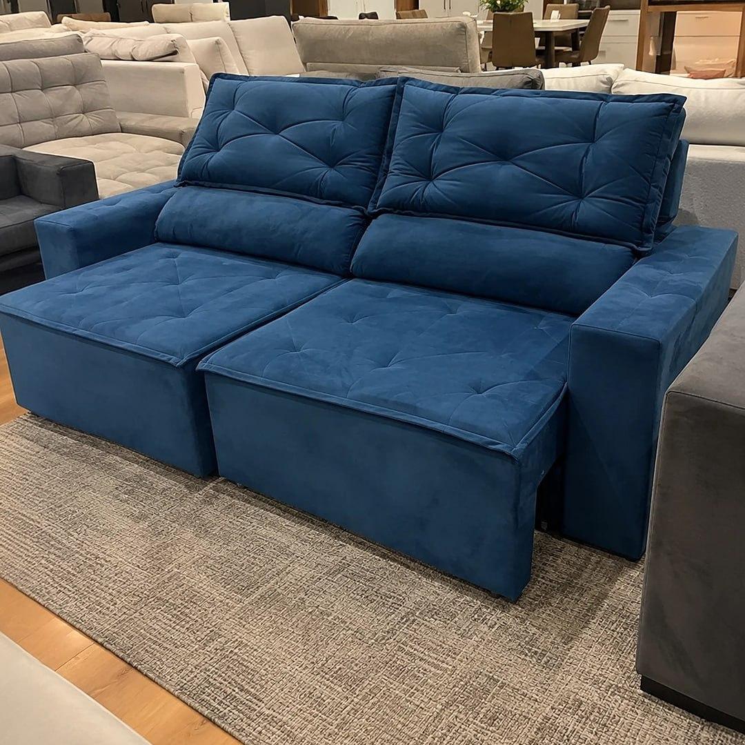 Sofá 3 Lugares com Molas 1,80m Livia Suede Adonai Estofados