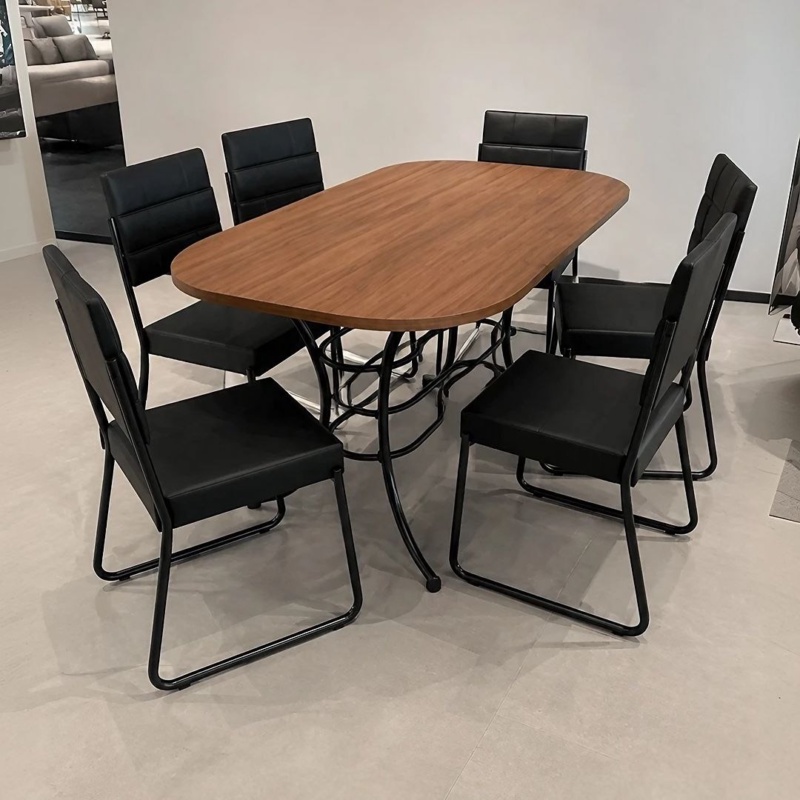 Conjunto Sala De Jantar Carraro Com Mesa E 6 Cadeiras Preto Fenix Carraro