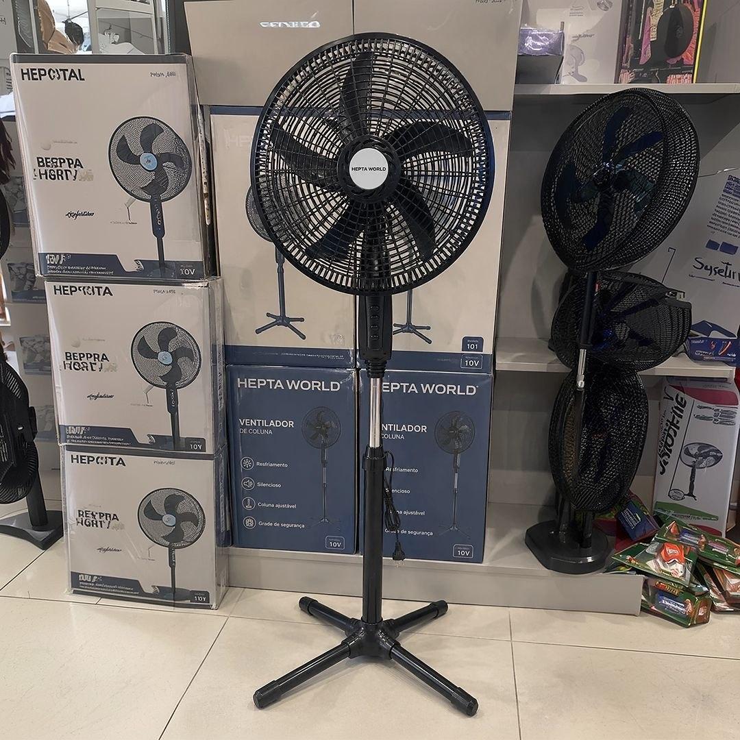 Ventilador de Coluna, Silencioso Preto, 110V, FS101 Hepta World