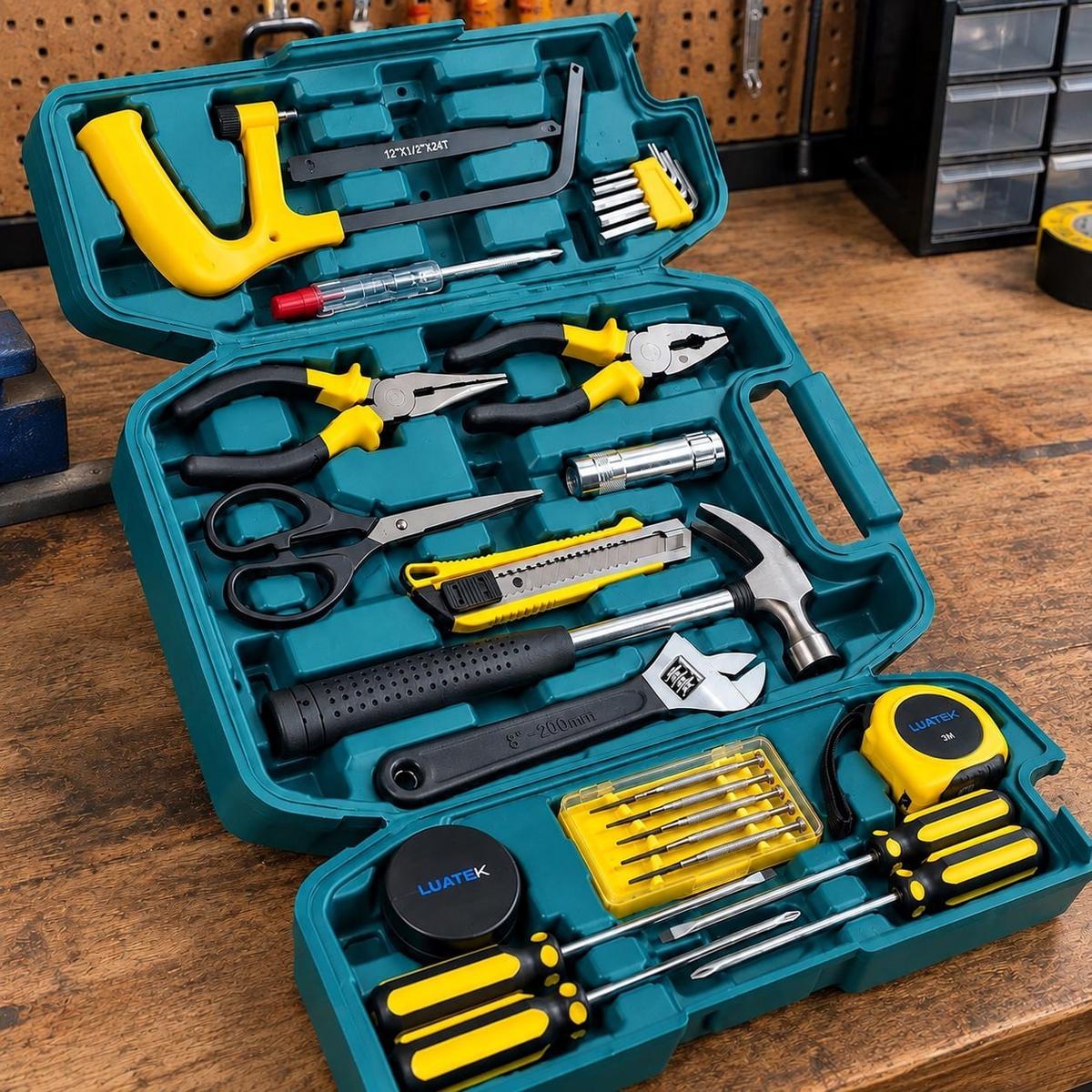 Kit Ferramentas 27 Peças Completo Alicates Martelo Multiuso