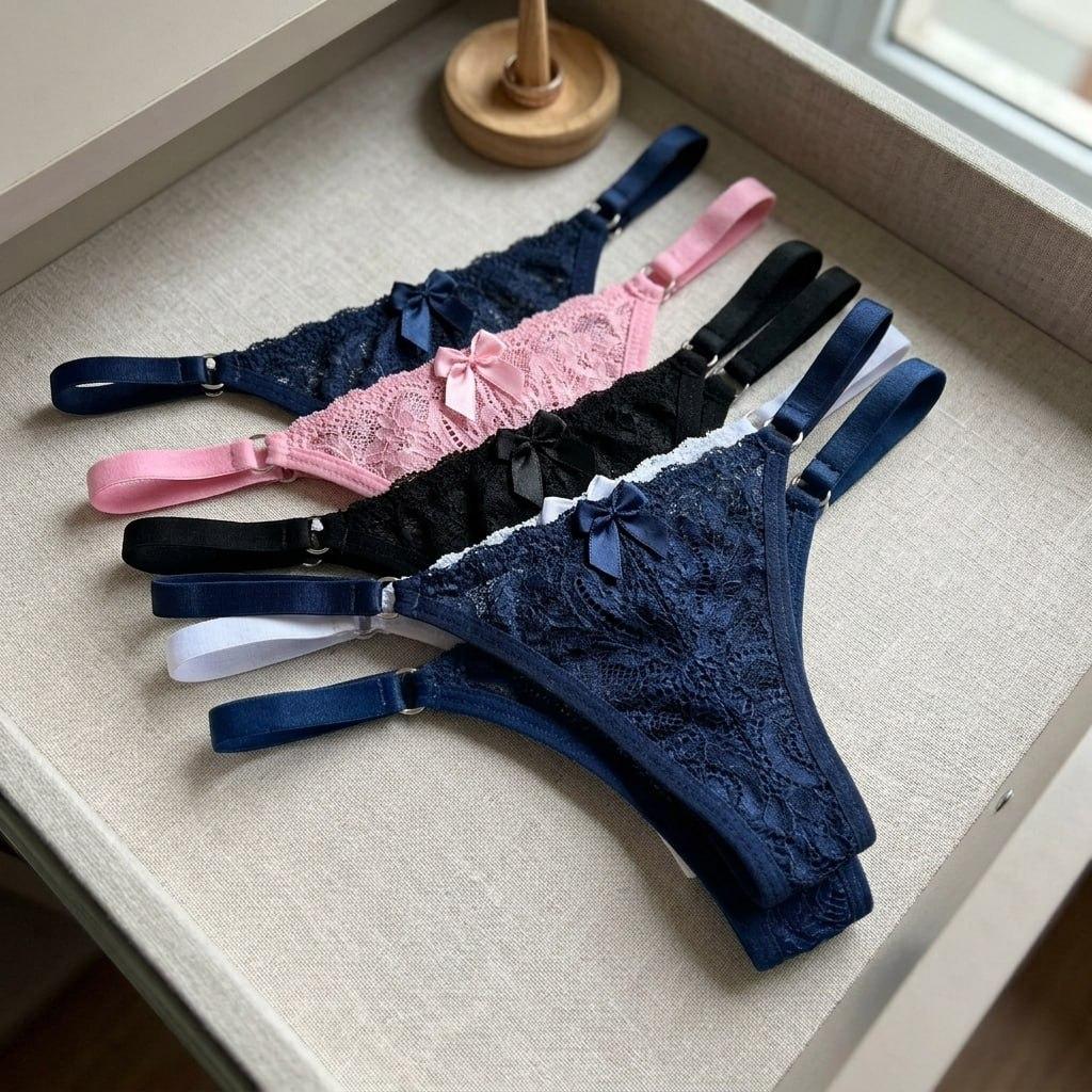 Calcinha De Renda Kit 10 Tanga Fio Lingerie Forro De Algodão