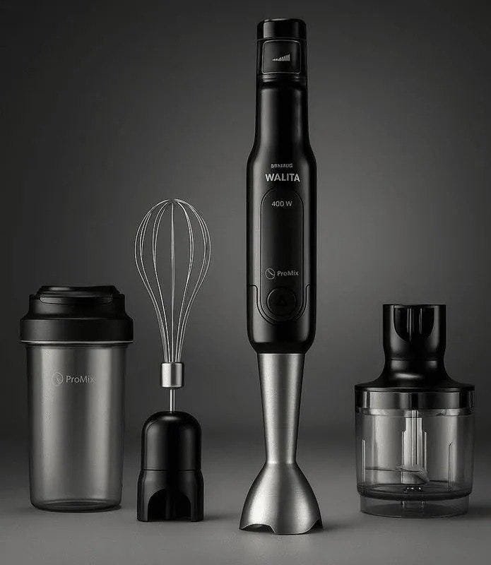 Philips Walita Mixer Pro Mix 4 em 1 SpeedTouch 400W, Preto e Inox 110V
