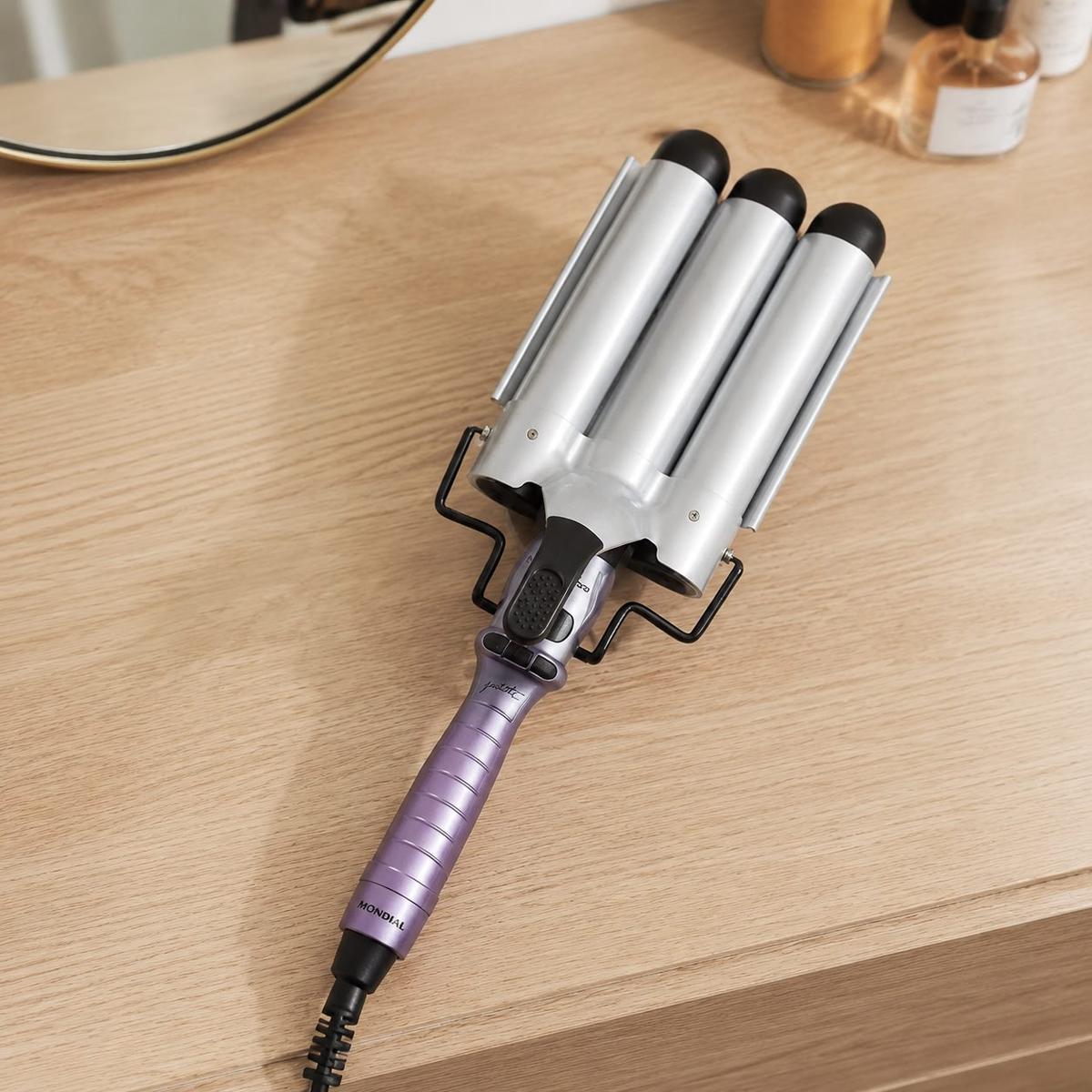 MONDIAL Modelador de Cachos Triondas By Juliette, Azul/Rosa, 180W, Bivolt - MCT-JU-03