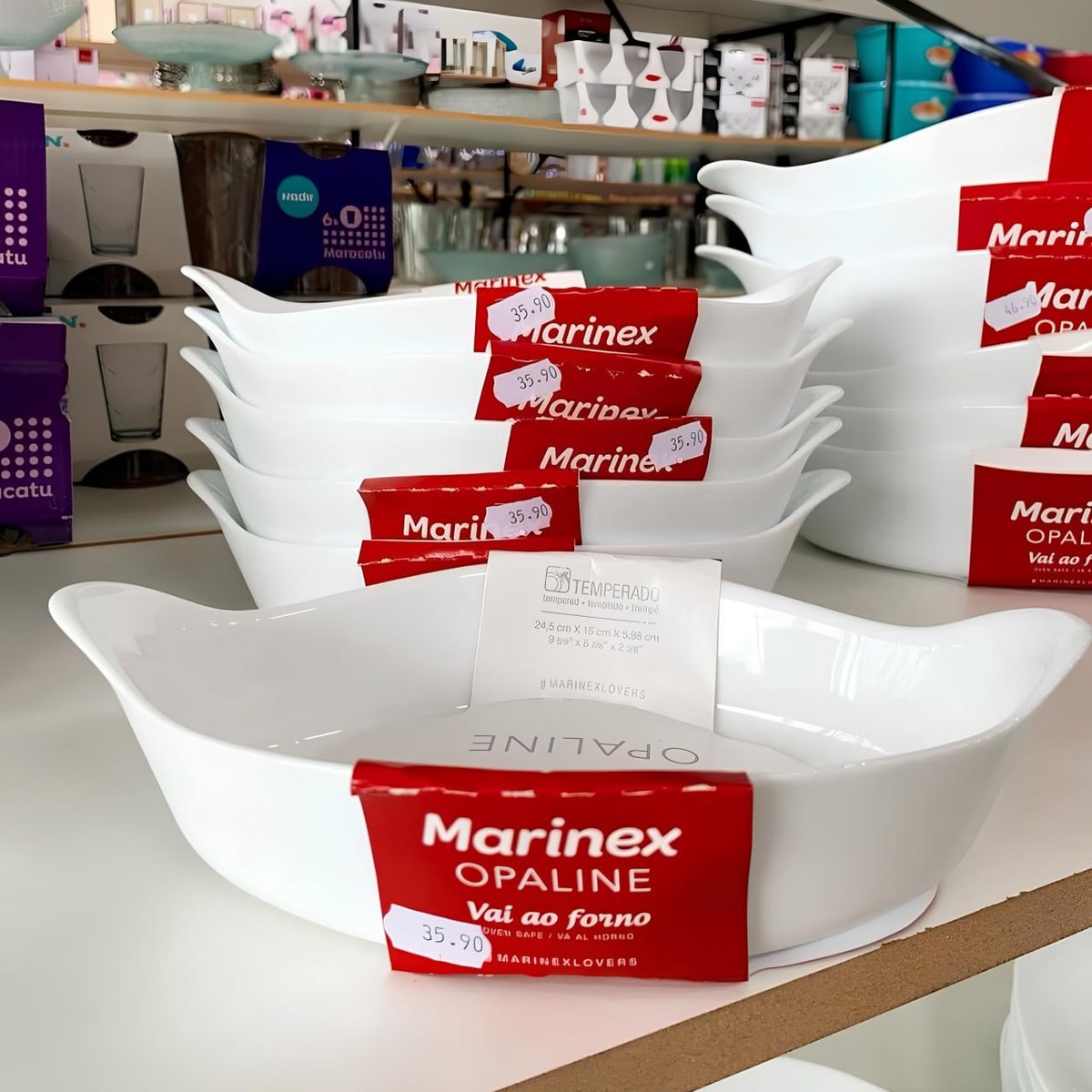 Kit De Assadeiras Marinex Opaline Oval 3 Peças
