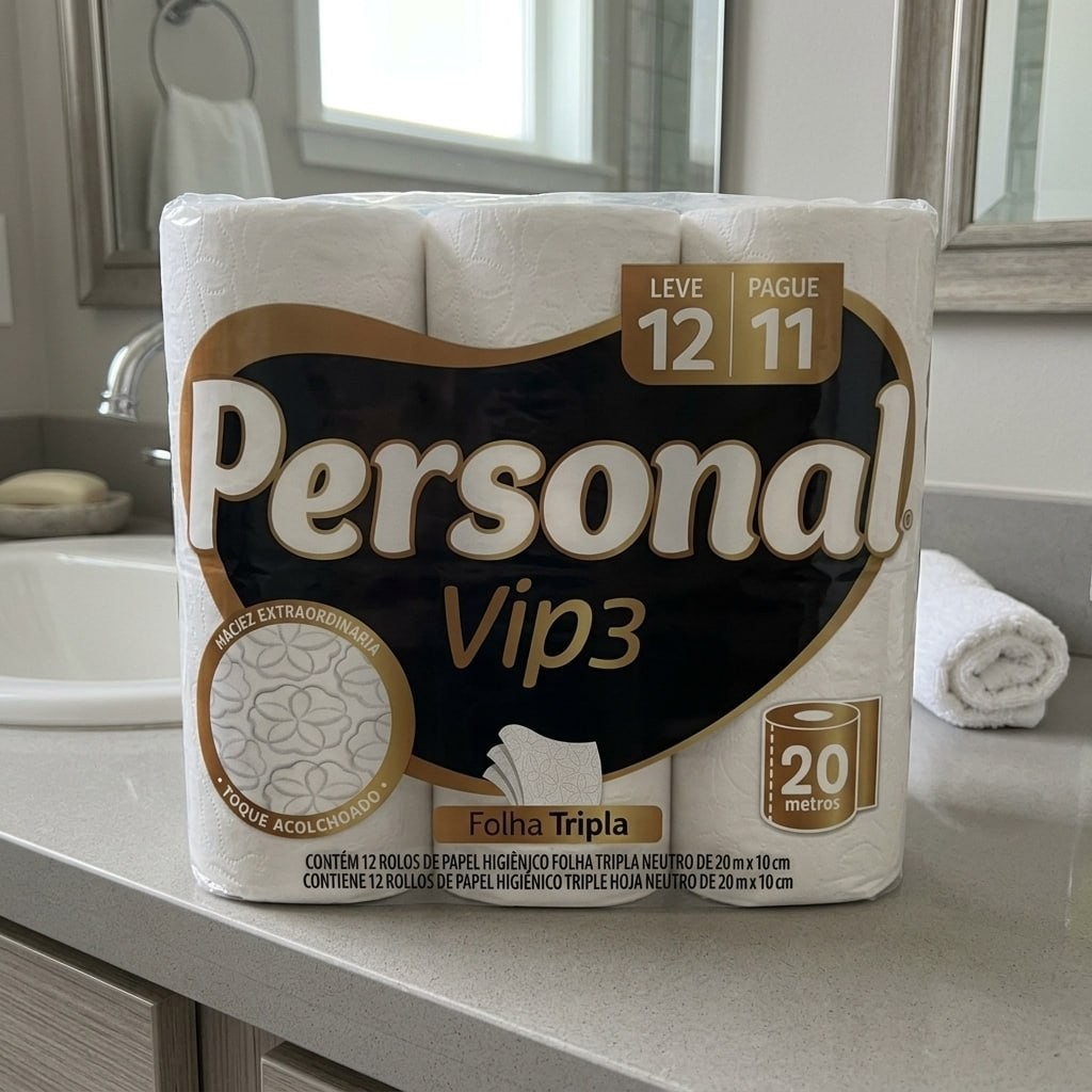 Personal Papel Higiênico Vip Folha Tripla Com 12 Rolos De 20M