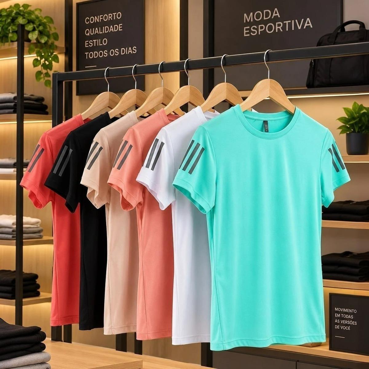 Camiseta Básica Exercícios De Verão Feminina