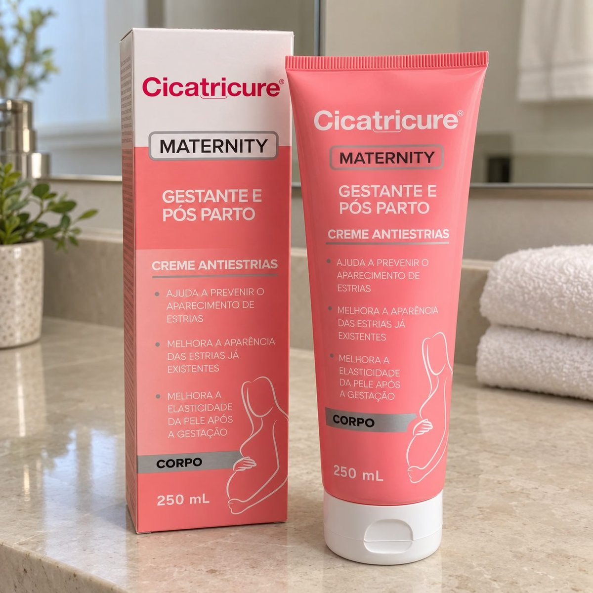 Cicatricure Maternity Creme Antiestrias 250ml - Gestantes e Pós-Gestação
