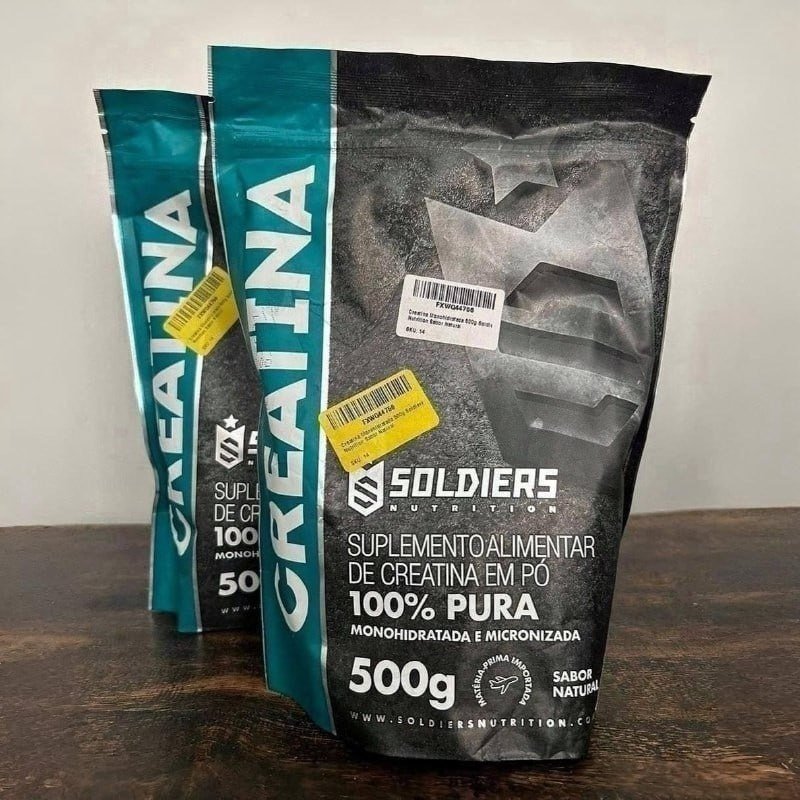 Creatina 500g Suplemento Monohidratada em pó 100% Pura - Soldiers Nutrition