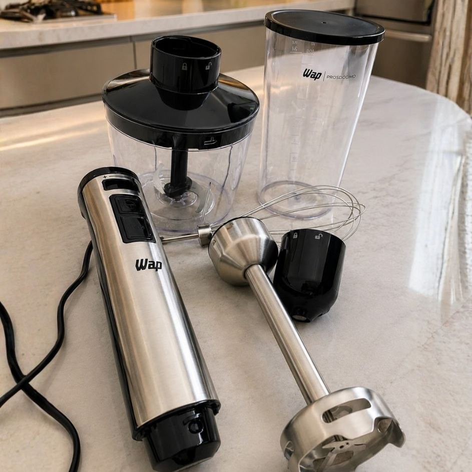 WAP Mixer Elétrico 3 em 1 com Processador, Miniprocessador e Batedor de Clara em Inox  WM1 220V