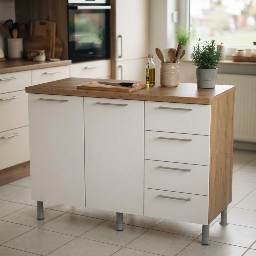 Balcão De Cozinha Ditália Aspen 2 Pt 4 Gvts Cv/br Cd-104 Br