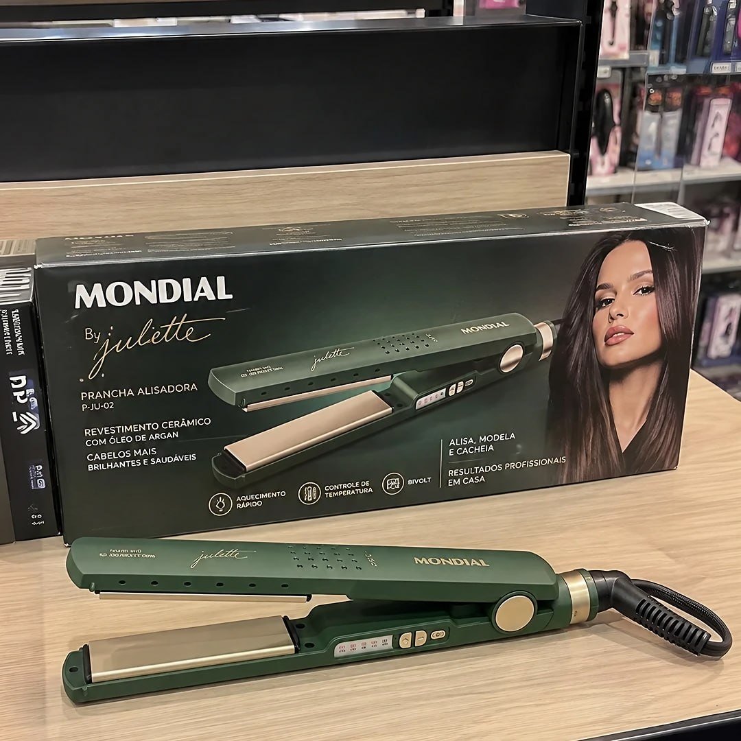 Prancha Alisadora By Juliette Mondial Verde Oliva Bivolt P-JU-02