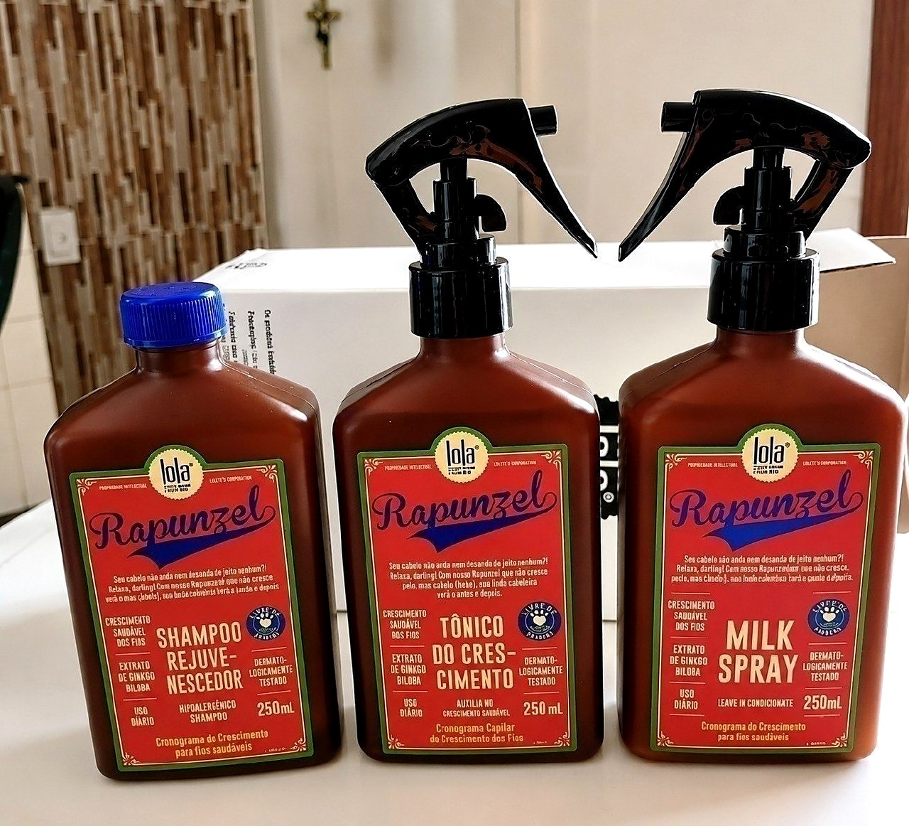 Shampoo 250ml - Tônico de Crescimento 250ml - Leave-in 250ml