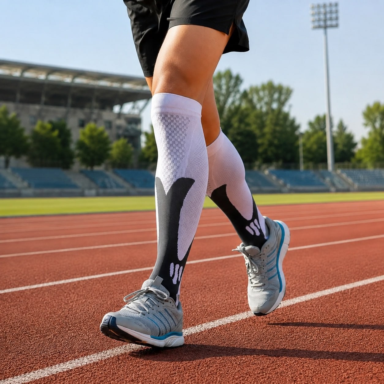 Meia De Compressão Elástica Anti Varizes Esportiva Corrida