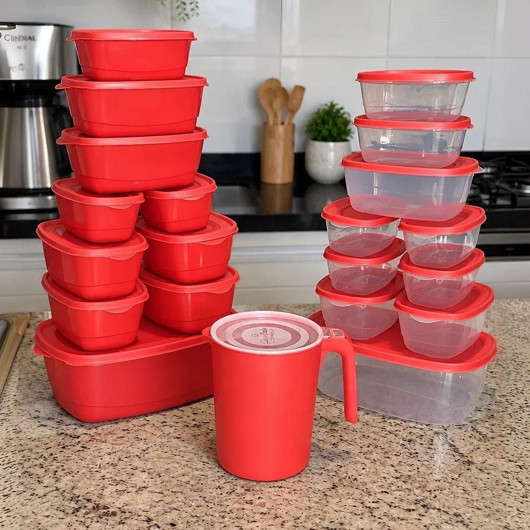 Super Kit 21 Peças Potes De Plástico Bpa Free Para Cozinha