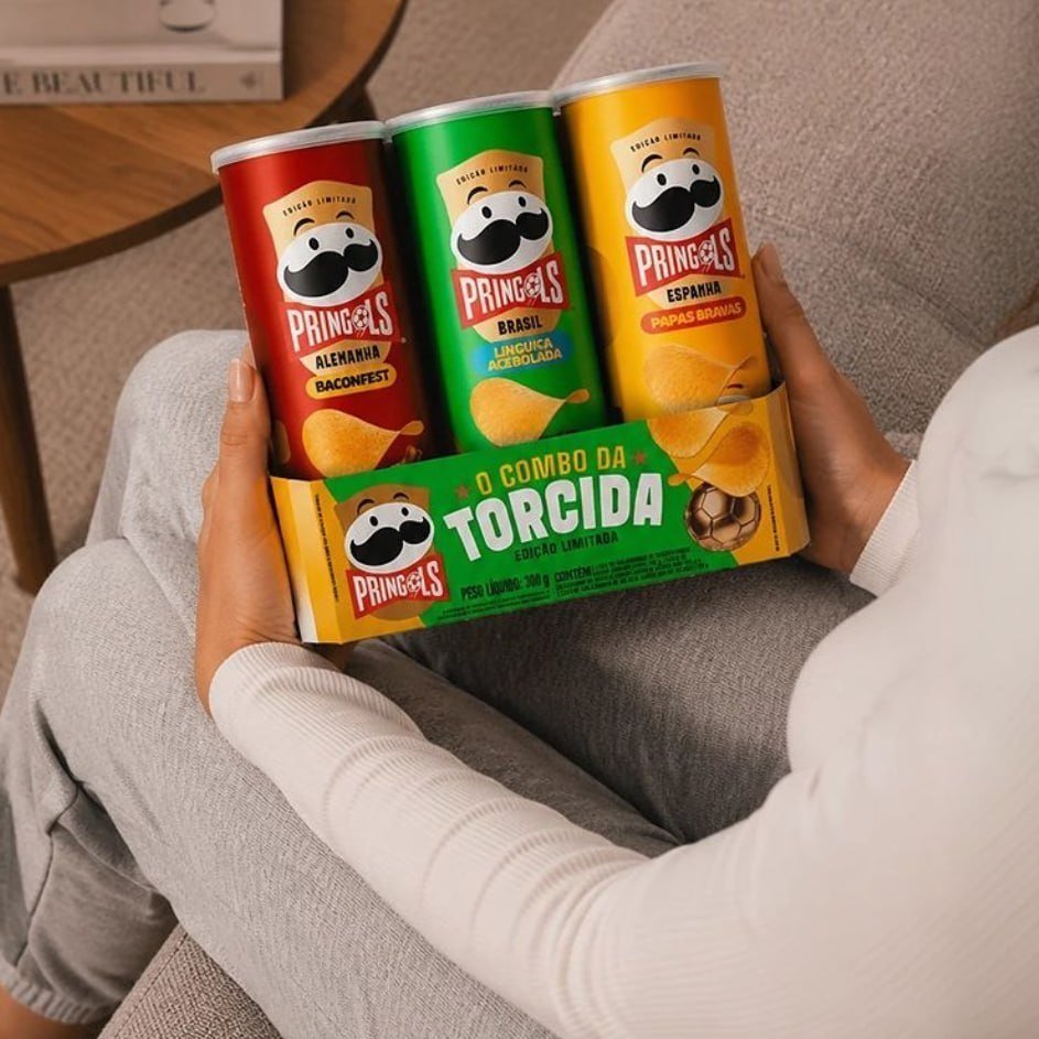 Salgadinho Batata Frita Pringles Tripack Festa do Futebol 322g