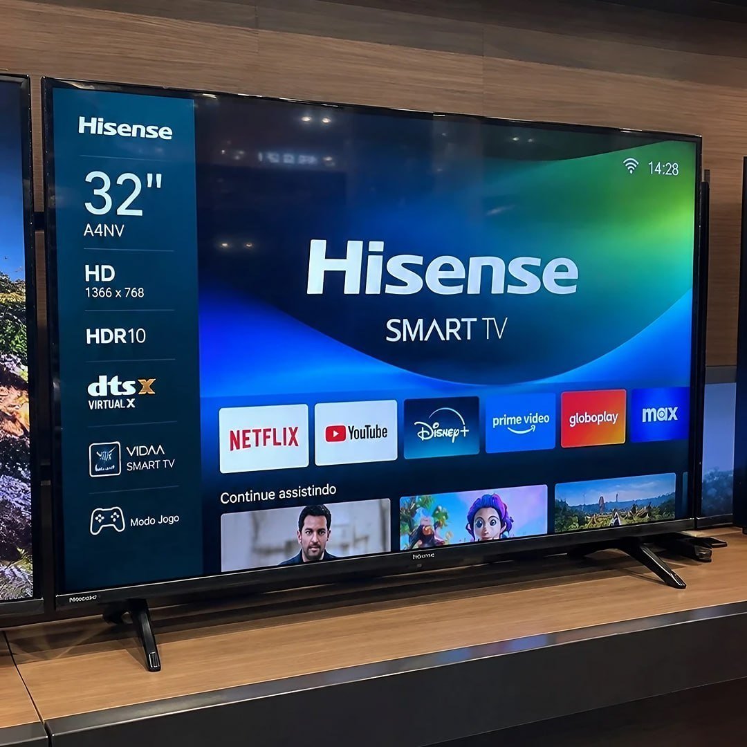 Hisense Smart TV HD 32" Polegadas 32A4NV com HDR10, DTS Virtual X