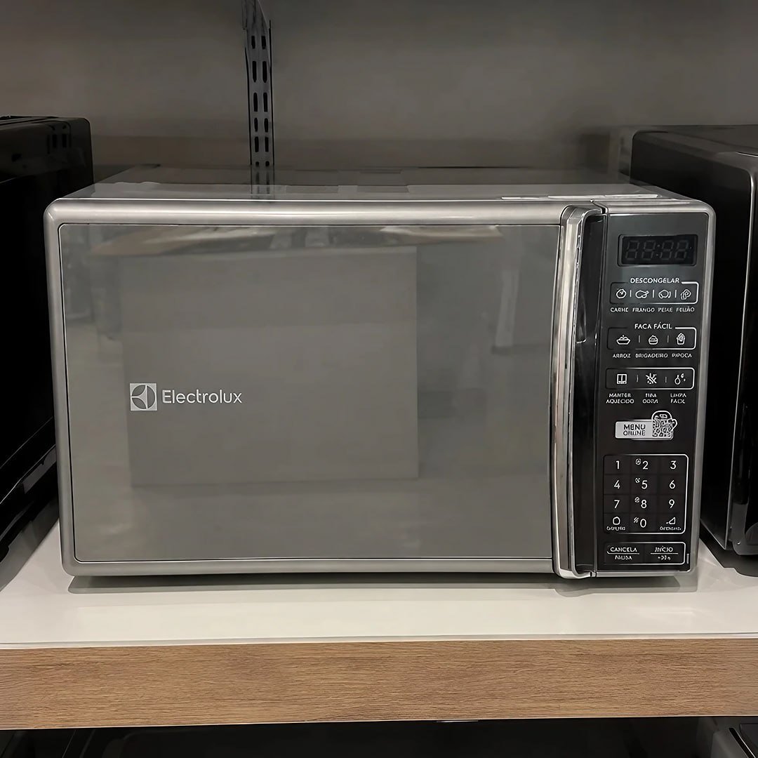 Micro-ondas de Bancada Electrolux Prata 27L com 55 receitas pré-programadas no Menu Online MS37R