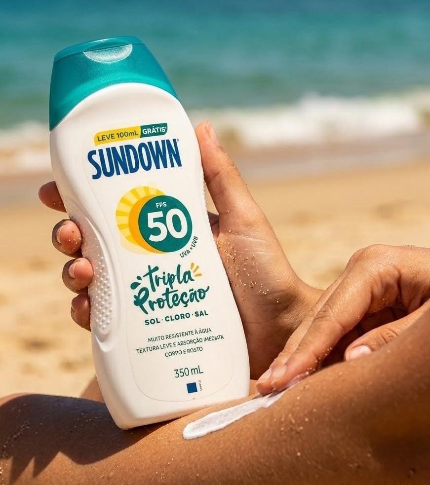Sundown Protetor Solar Corporal Loção FPS 50, Pague 250ml e Leve 350ml