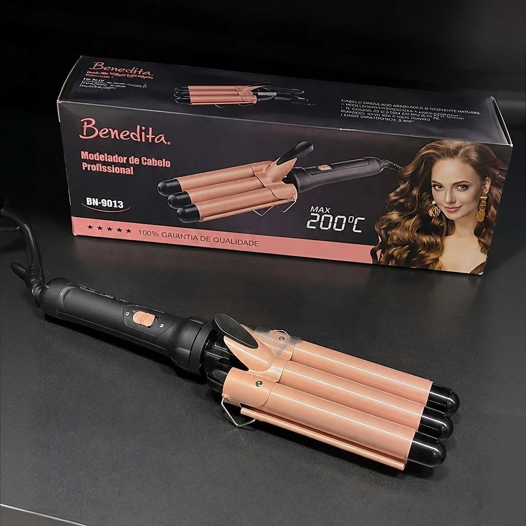 Modelador de Cachos Triondas de Cerâmica Bivolt com Cabo Giratório