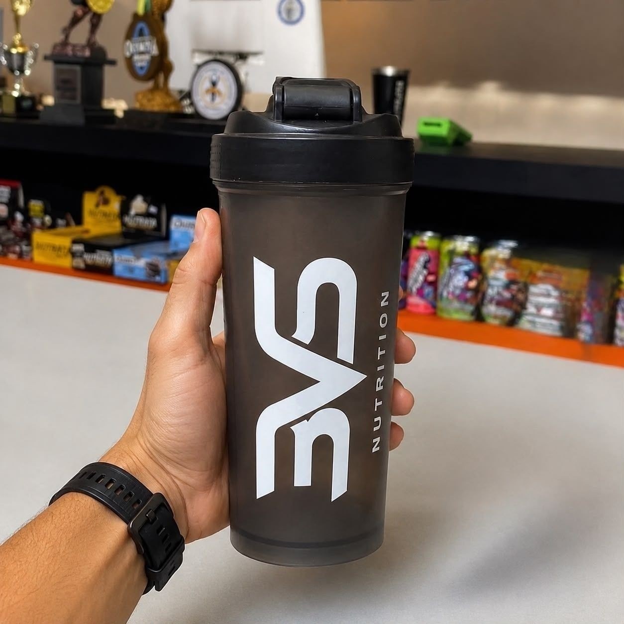 COQUETELEIRA / SHAKER Preta - Academia 600ml - 3VS Nutrition