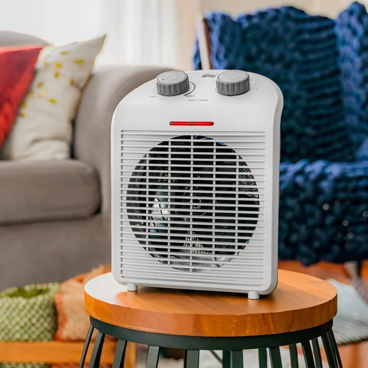 Aquecedor Elétrico Portátil 3 em 1 WAP Air Heat com Ventilador e Triplo Sistema de Segurança