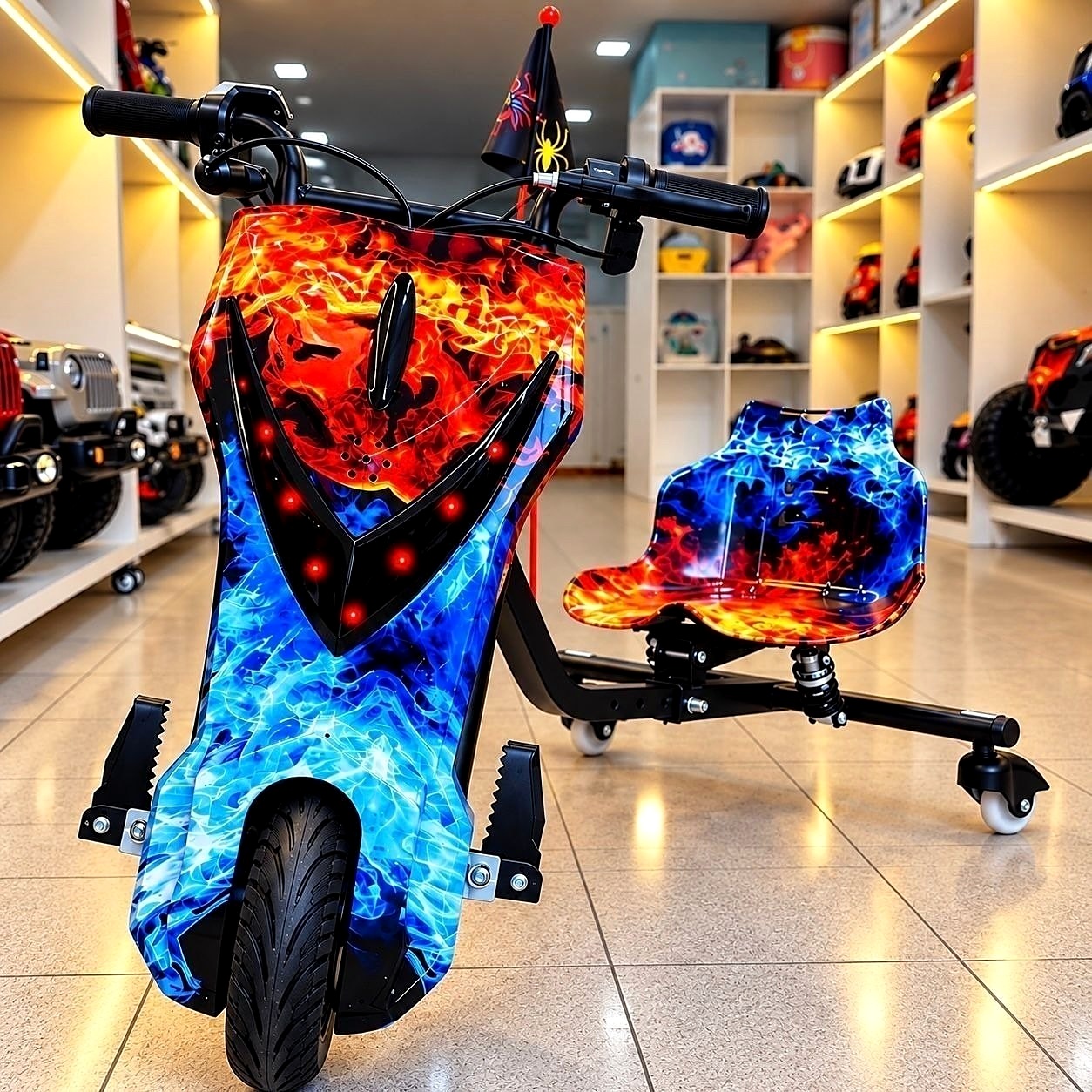 🛴 Patinete Elétrico Infantil Drift 3 Rodas + Kit Segurança