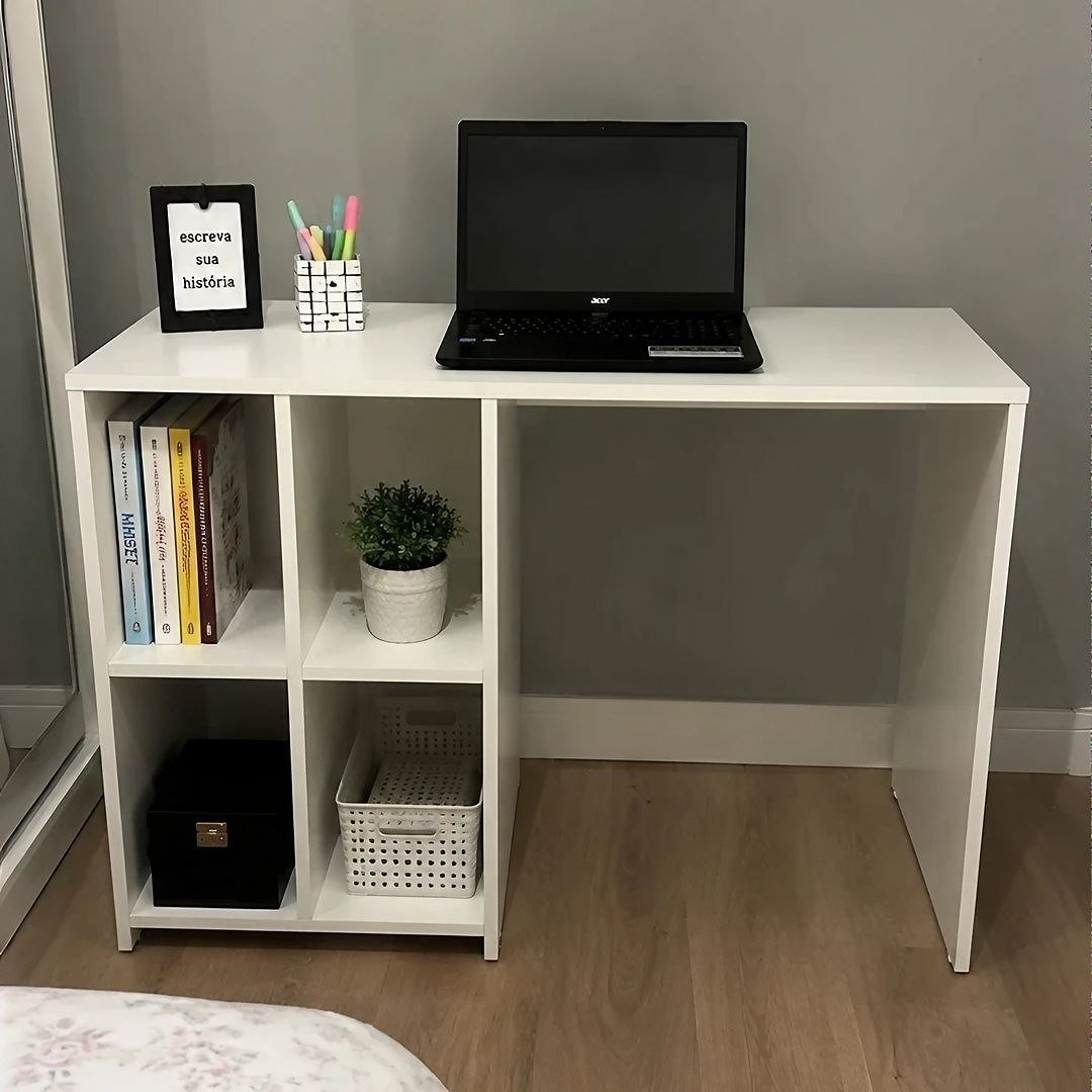 Escrivaninha com 4 nichos MATRIX cor Branco - Artely
