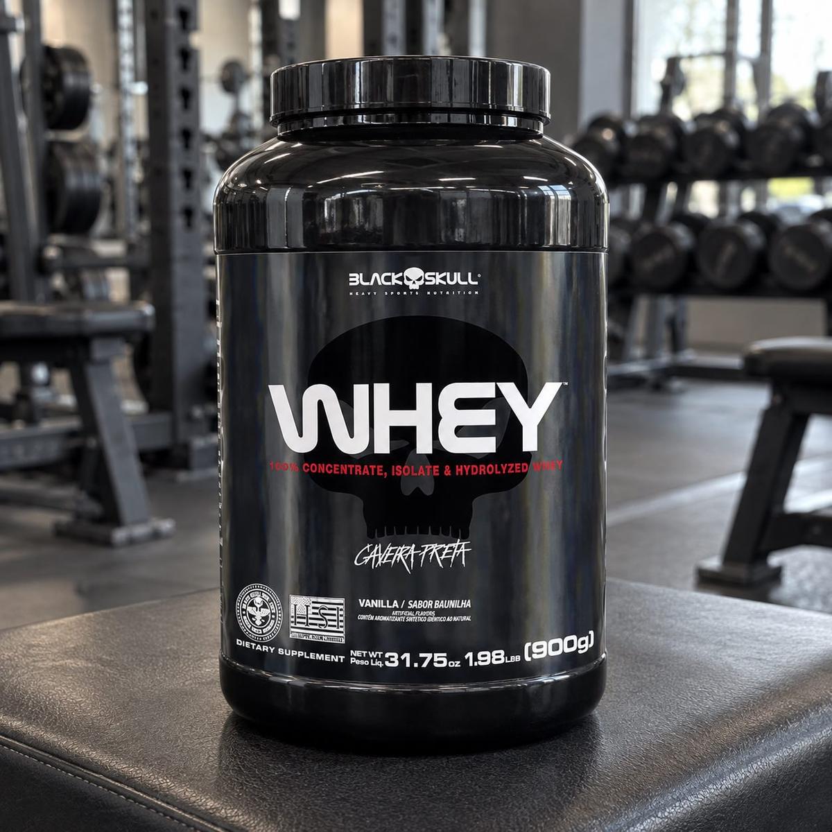Whey Baunilha 900G, Black Skull