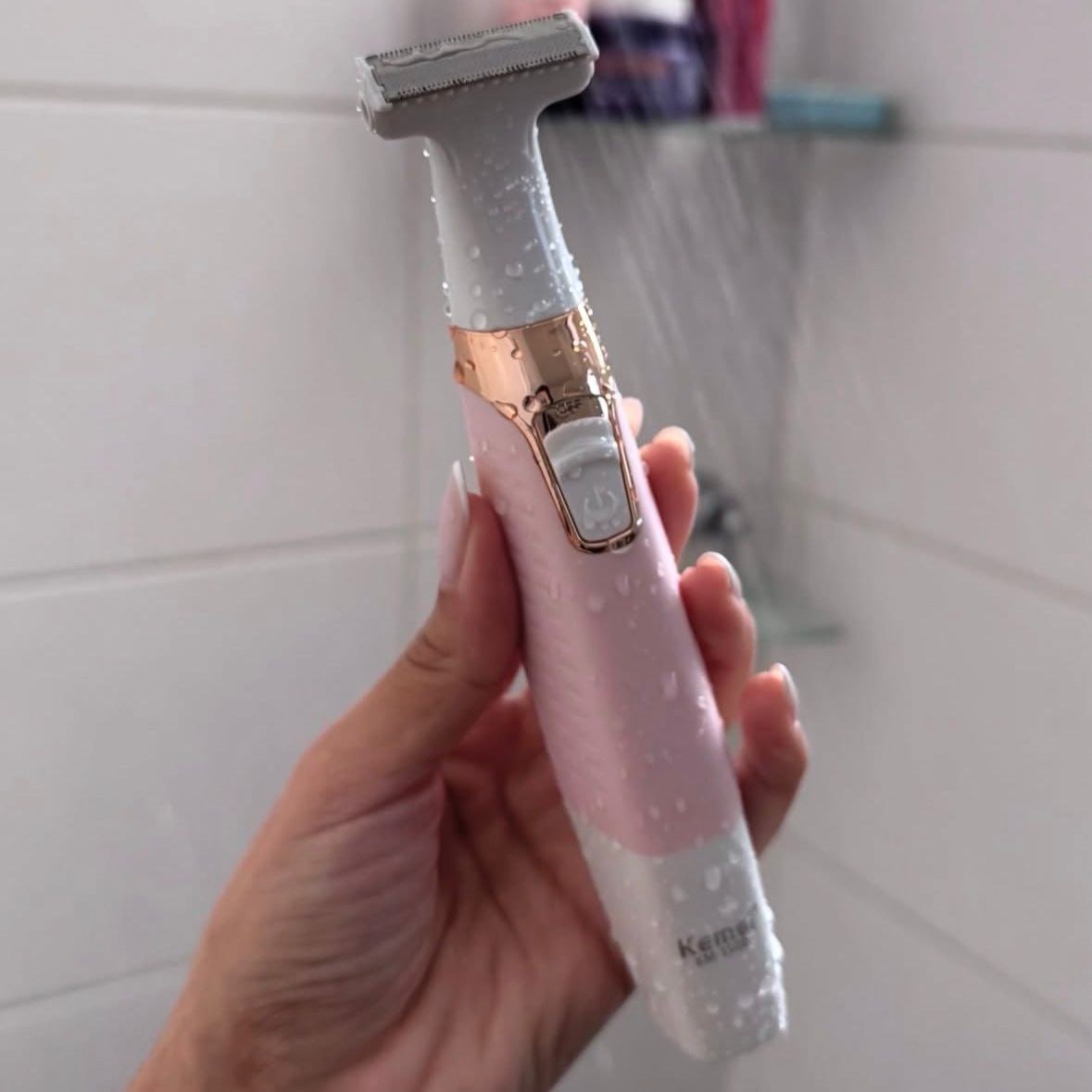 Depilador Elétrico Kemei KM-1900 para Zonas Íntimas bivolt Rosa