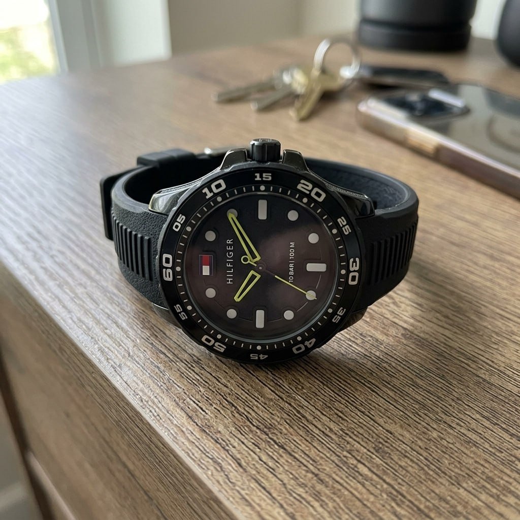 Relógio masculino Tommy Hilfiger Regatta 1792266 Silicone 40 mm preto