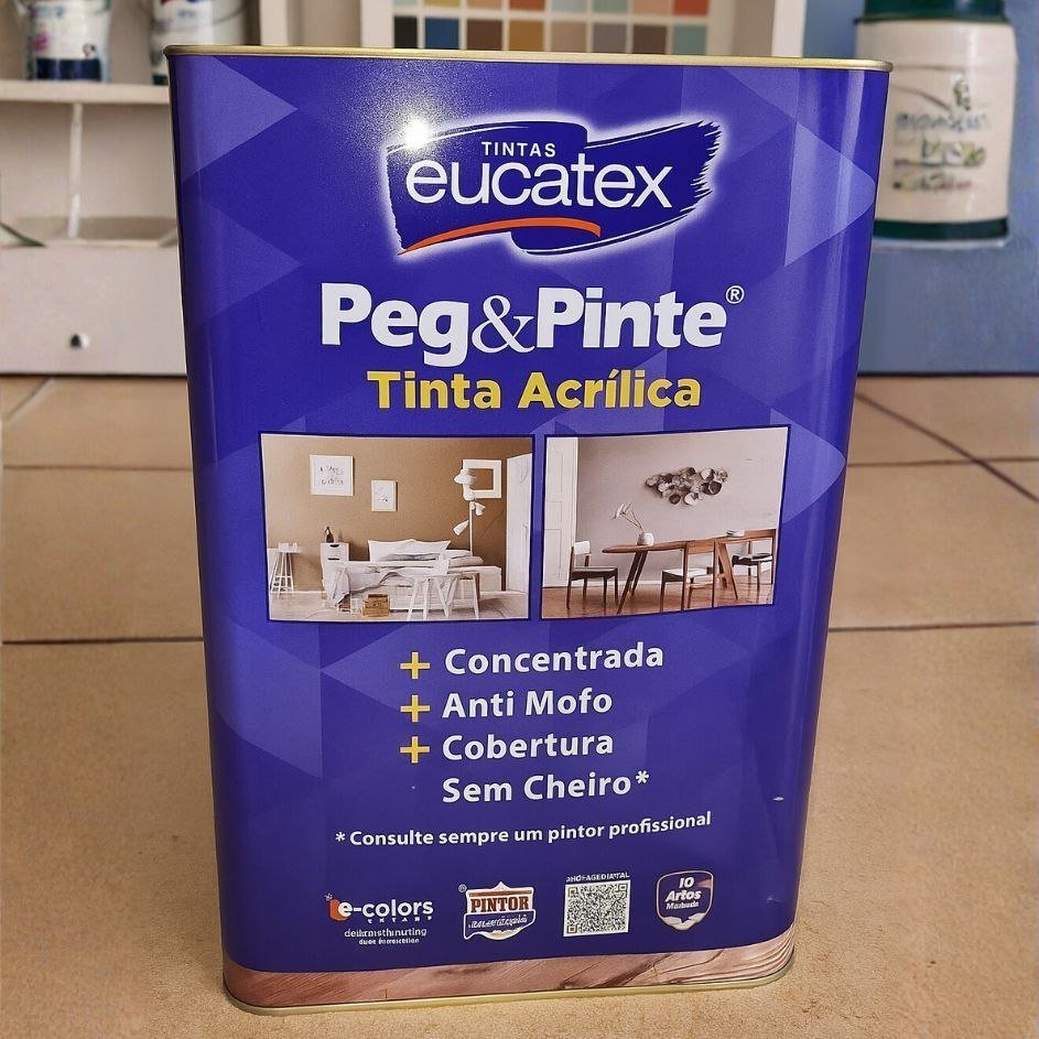 Tinta de acrílico Eucatex Peg e Pinte com acabamento fosco de 18L - gelo