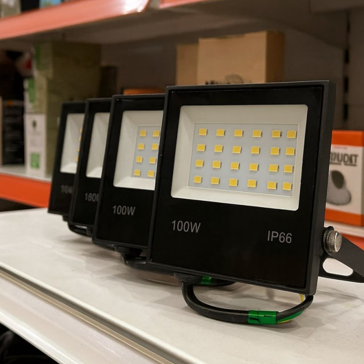 Kit 5 Refletores LED 100W IP67 à Prova D'Água 6500K Branco Frio Bivolt