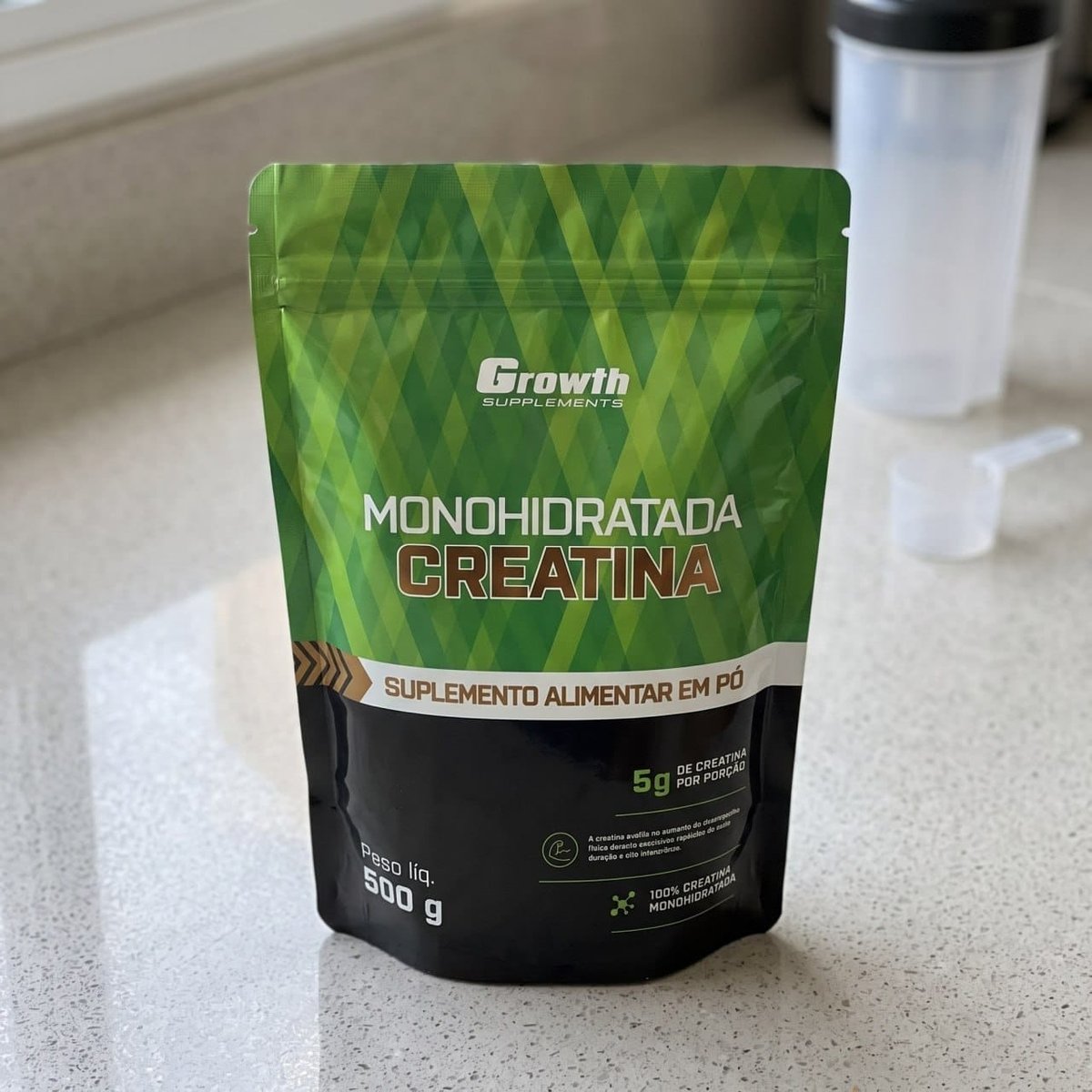 Growth Supplements - Creatina 500g Pouch Treino Musculação Dieta Alta Performance - Growth Supplements