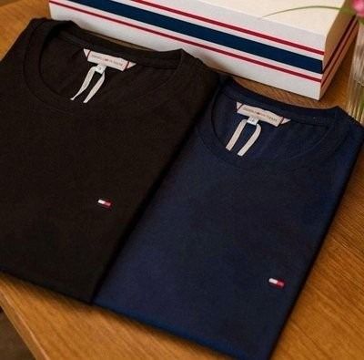 Kit 2 Camisetas Tommy Hilfiger Preta/Marinho (P ao G4)