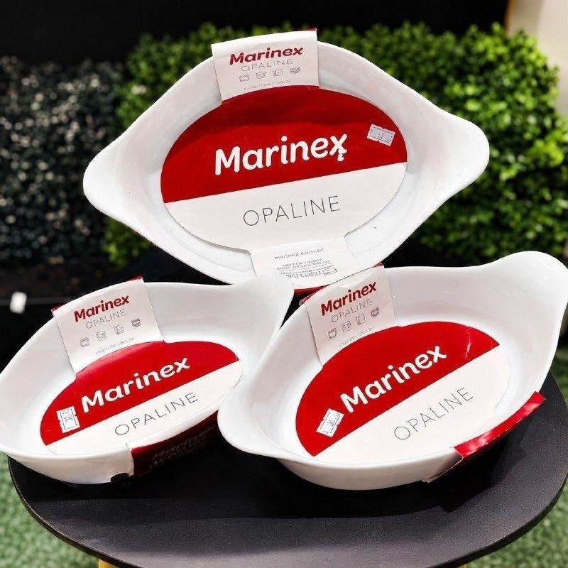 Kit com 3 Travessas Marinex Opaline Oval